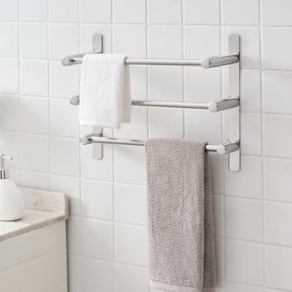 Suport prosoape, neu.haus, PXMS-0103 Harjavalta, 32 x 40 x 12,5 cm, otel, crom, montabil pe perete HausGarden Leisure