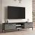 Comoda TV Lempaala 39x160x35cm cu 2 rafturi efect beton/negru [en.casa] HausGarden Leisure