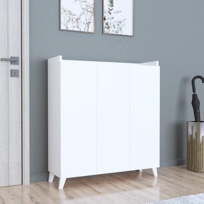 Comoda Sirdal 103,5x90x30cm alb cu 3 usi [en.casa] HausGarden Leisure