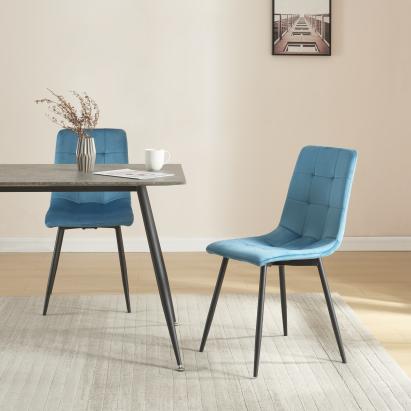 Set 2 scaune bucatarie Lexnitz turcoaz negru [en.casa] HausGarden Leisure