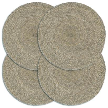 Naproane, 4 buc., gri, 38 cm, iută, simplu, rotund GartenMobel Dekor