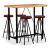 Set mobilier bar, 5 piese, lemn masiv acacia și piele naturală GartenMobel Dekor