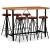 Set mobilier bar 7 piese lemn masiv de acacia și piele naturală GartenMobel Dekor