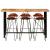 Set mobilier de bar, 7 piese, lemn masiv și piele naturală GartenMobel Dekor