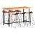 Set mobilier de bar, 7 piese, lemn masiv și piele naturală GartenMobel Dekor