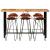 Set mobilier de bar 7 piese lemn masiv acacia & piele naturală GartenMobel Dekor