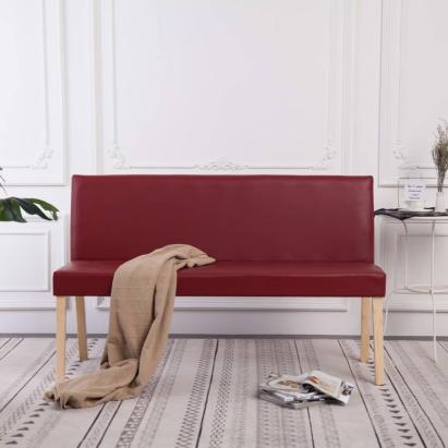 Bancă, roșu vin, 139,5 cm, piele ecologică GartenMobel Dekor
