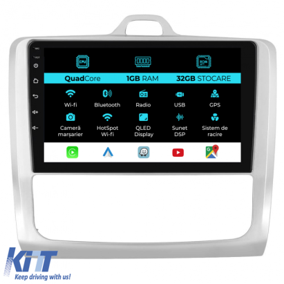 Navigatie Dedicata Ford Focus (2004-2012), 9Inch, 1Gb Ram, 32Gb Stocare, Carplay Performance AutoTuning