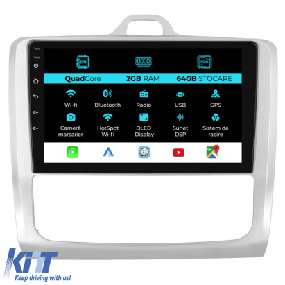 Navigatie Dedicata Ford Focus (2004-2012), 9Inch, 2Gb Ram, 64Gb Stocare, Carplay Performance AutoTuning