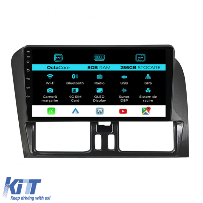 Navigatie Dedicata Volvo Xc60 (2008 - 2017), 9 Inch, 8Gb Ram, 256Gb stocare, Carplay Performance AutoTuning