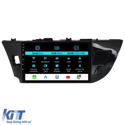 Navigatie Dedicata Toyota Corolla (2013-2019), 10Inch, 4Gb Ram, 64Gb Stocare, Carplay Performance AutoTuning