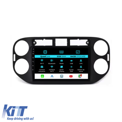 Navigatie Android Dedicata Volkswagen Tiguan (2011-2016), 9Inch, 2Gb Ram, 64Gb Stocare, Carplay Performance AutoTuning