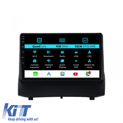 Navigatie Dedicata Ford Fiesta (2009-2017), 9Inch, 1Gb Ram, 32Gb Stocare, Carplay Performance AutoTuning