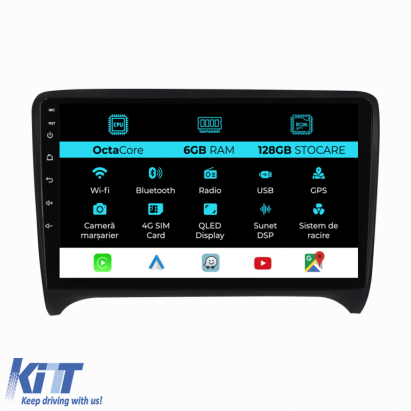 Navigatie Dedicata Audi TT (2006-2014), 9 Inch, 6Gb Ram, 128Gb stocare, Carplay Performance AutoTuning