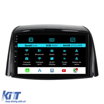 Navigatie Dedicata Renault Koleos (2008-2016), 9Inch, 2Gb Ram, 64Gb Stocare, Carplay Performance AutoTuning