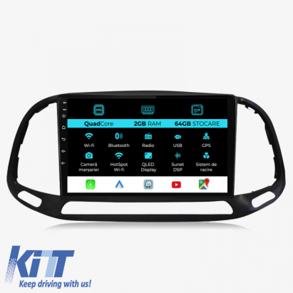 Navigatie Dedicata Fiat Doblo (2015-2019), 9Inch, 2Gb Ram, 64Gb Stocare, Carplay Performance AutoTuning