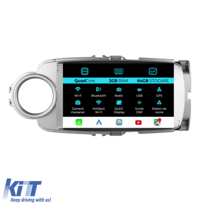 Navigatie Dedicata Toyota Yaris (2011-2018), 9Inch, 2Gb Ram, 64Gb Stocare, Carplay Performance AutoTuning