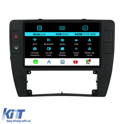 Navigatie Dedicata Volkswagen Passat B5 (2000-2005), 9Inch, 4Gb Ram, 64Gb Stocare, Carplay Performance AutoTuning
