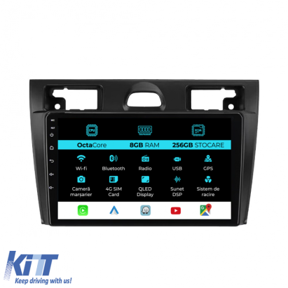 Navigatie Dedicata Ford Fiesta (2006-2011), 9Inch, 8Gb Ram, 256Gb Stocare, Carplay Performance AutoTuning