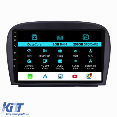 Navigatie Dedicata Mercedes SL R230 (2001-2011), 9Inch, 8Gb Ram, 256Gb Stocare, Carplay Performance AutoTuning