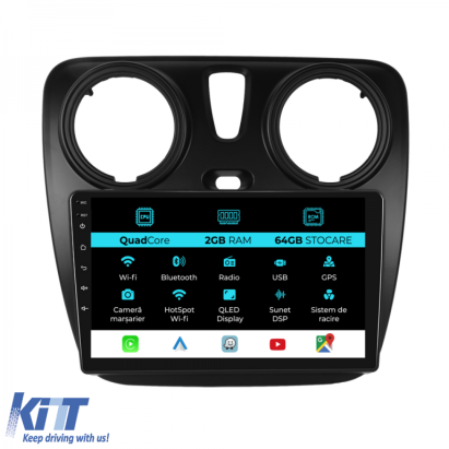 Navigatie Dedicata Dacia Dokker   Lodgy (2012-2020), 9Inch, 2Gb Ram, 64Gb Stocare, Carplay Performance AutoTuning