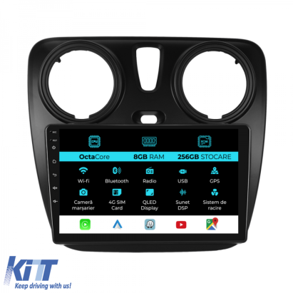 Navigatie Dedicata Dacia Dokker   Lodgy (2012-2020), 9Inch, 8Gb Ram, 256Gb Stocare, Carplay Performance AutoTuning