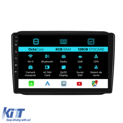 Navigatie Dedicata Skoda Fabia (2007-2014), 10Inch, 6Gb Ram, 128Gb Stocare, Carplay Performance AutoTuning