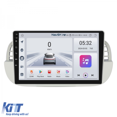 Navigatie Android Dedicata Fiat 500 (2007 - 2015), 9Inch, 4Gb Ram, 64Gb Stocare, Bluetooth, WiFi, Carplay Performance AutoTuning