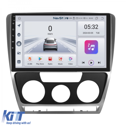 Navigatie Android Dedicata Skoda Octavia 2 (2004 - 2013), 10Inch, 4Gb Ram, 64Gb Stocare, Bluetooth, WiFi, Carplay Performance AutoTuning
