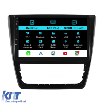 Navigatie Dedicata Skoda Yeti (2009-2017), 10Inch, 6Gb Ram, 128Gb Stocare, Carplay Performance AutoTuning