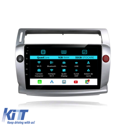 Navigatie Android Dedicata Citroen C4 (2004-2009), 9Inch, 1Gb Ram, 32Gb Stocare, Carplay Performance AutoTuning