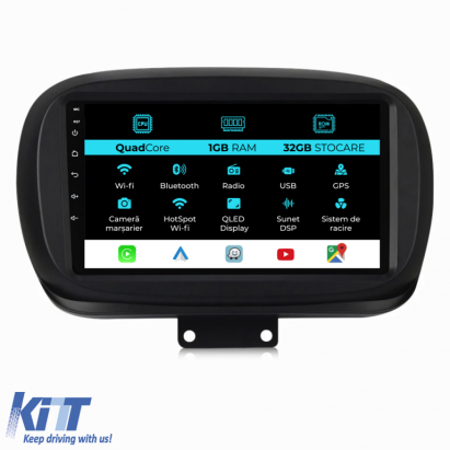 Navigatie Dedicata Fiat 500x (2014 - 2020), 9Inch, 1Gb Ram, 32Gb Stocare, Carplay Performance AutoTuning