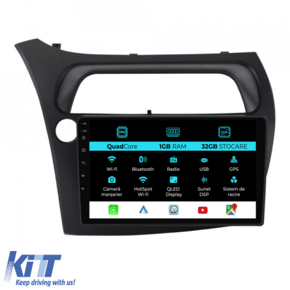 Navigatie Dedicata Honda Civic Hatchback (2006 - 2011), 9Inch, 1Gb Ram, 32Gb Stocare, Carplay Performance AutoTuning