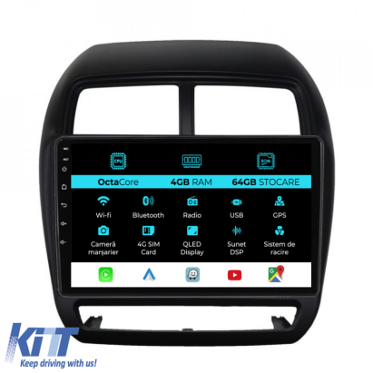 Navigatie Dedicata Mitsubishi ASX (2016 - 2019), 9Inch, 4Gb Ram, 64Gb Stocare, Carplay Performance AutoTuning