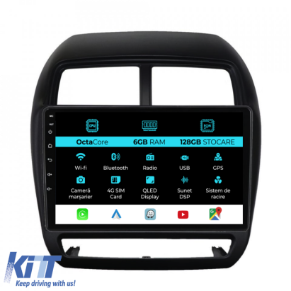 Navigatie Dedicata Mitsubishi ASX (2016 - 2019), 9Inch, 6Gb Ram, 128Gb Stocare, Carplay Performance AutoTuning