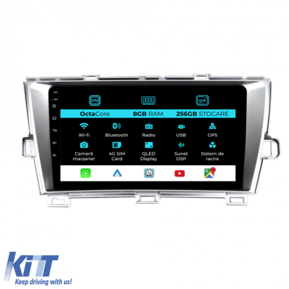Navigatie Dedicata Toyota Prius W3 (2009 - 2015), 9Inch, 8Gb Ram, 256Gb Stocare, Carplay Performance AutoTuning