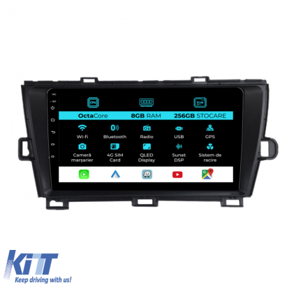 Navigatie Dedicata Toyota Prius W3 (2009 - 2015), 9Inch, 8Gb Ram, 256Gb Stocare, Carplay Performance AutoTuning