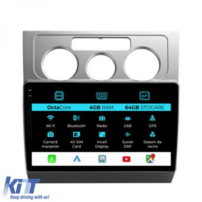 Navigatie Dedicata Volkswagen Touran (2003-2010), 10Inch, 4Gb Ram, 64Gb Stocare, Carplay Performance AutoTuning