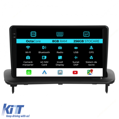 Navigatie Dedicata Volvo S40 (2004-2012), 9Inch, 8Gb Ram, 256Gb Stocare, Carplay Performance AutoTuning