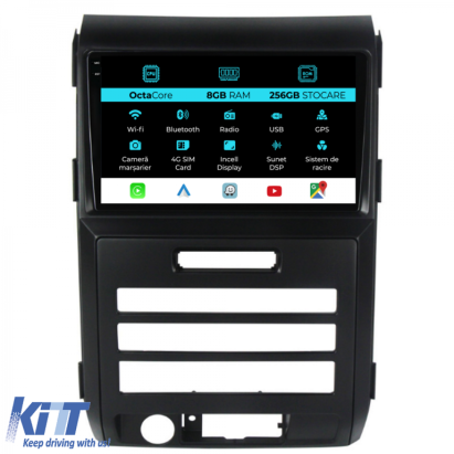 Navigatie Dedicata Ford F150 (2008-2014), 9Inch, 8Gb Ram, 256Gb Stocare, Carplay Performance AutoTuning