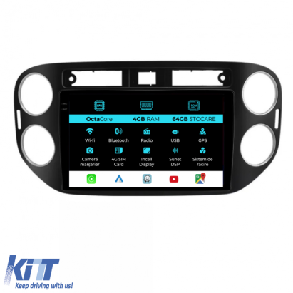 Navigatie Dedicata Volkswagen Tiguan (2011-2016), 9Inch, 4Gb Ram, 64Gb Stocare, Carplay Performance AutoTuning