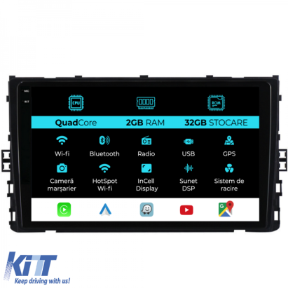 Navigatie Dedicata Volkswagen T-Roc (2017-2025), 9Inch, 2Gb Ram, 32Gb Stocare, Carplay Performance AutoTuning