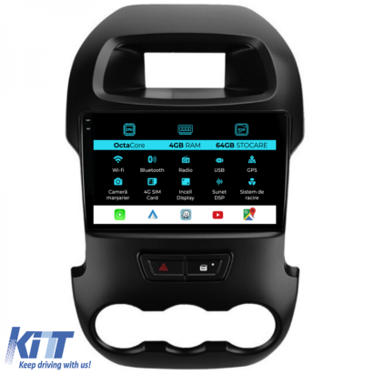 Navigatie Dedicata Ford Ranger (2012-2015), 9Inch, 4Gb Ram, 64Gb Stocare, Carplay Performance AutoTuning