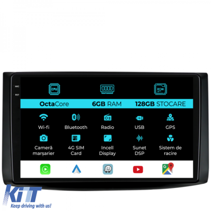 Navigatie Dedicata Chevrolet Aveo (2002-2011), 9Inch, 6Gb Ram, 128Gb Stocare, Carplay Performance AutoTuning