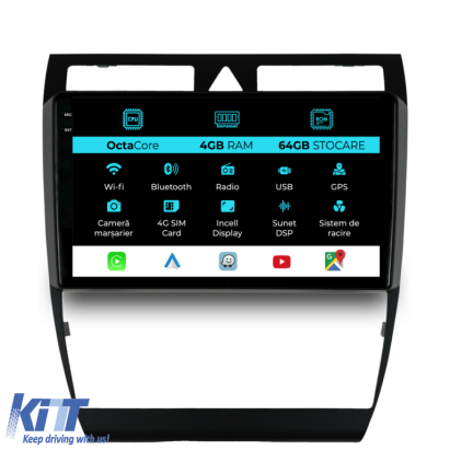 Navigatie Dedicata Audi A6 C5 (2000-2004), 9Inch, 4Gb Ram, 64Gb Stocare, Carplay Performance AutoTuning