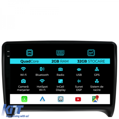 Navigatie Dedicata Audi TT (2006-2014), 9Inch, 2Gb Ram, 32Gb Stocare, Carplay Performance AutoTuning