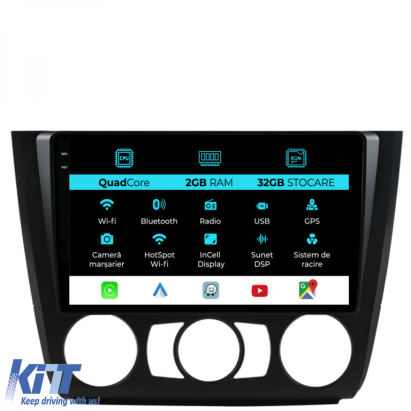 Navigatie Dedicata Bmw Seria 1 E82 E88 E81 E87 (2004-2011), 9Inch, 2Gb Ram, 32Gb Stocare, Carplay Performance AutoTuning