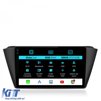 Navigatie Dedicata Skoda Fabia (2014-2019), Incell 9Inch, 6Gb Ram, 128Gb Stocare, Carplay Performance AutoTuning