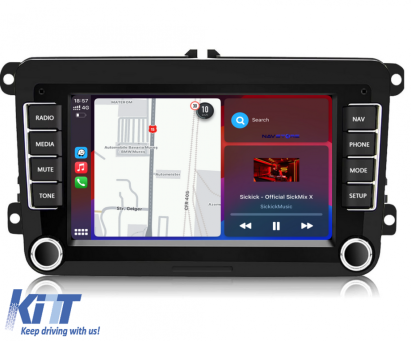 Navigatie Dedicata Volkswagen, 7Inch, 2Gb Ram, 64Gb stocare, Apple Carplay Android Auto Performance AutoTuning