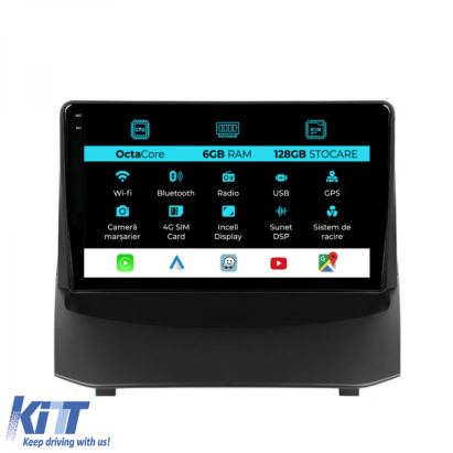 Navigatie Dedicata Ford Fiesta (2009-2017), 9Inch, 6Gb Ram, 128Gb Stocare, Carplay Performance AutoTuning